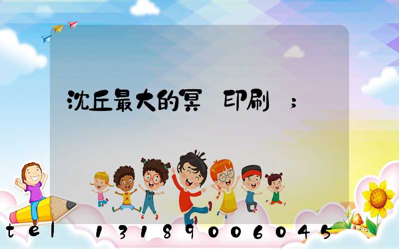 沈丘最大的冥幣印刷廠