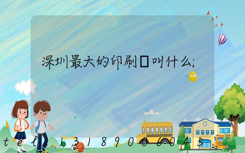 深圳最大的印刷廠叫什么