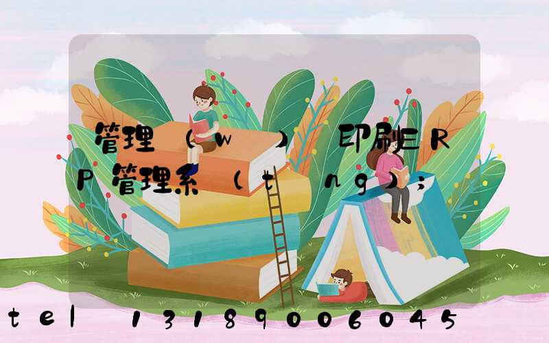 管理無(wú)憂印刷ERP管理系統(tǒng)