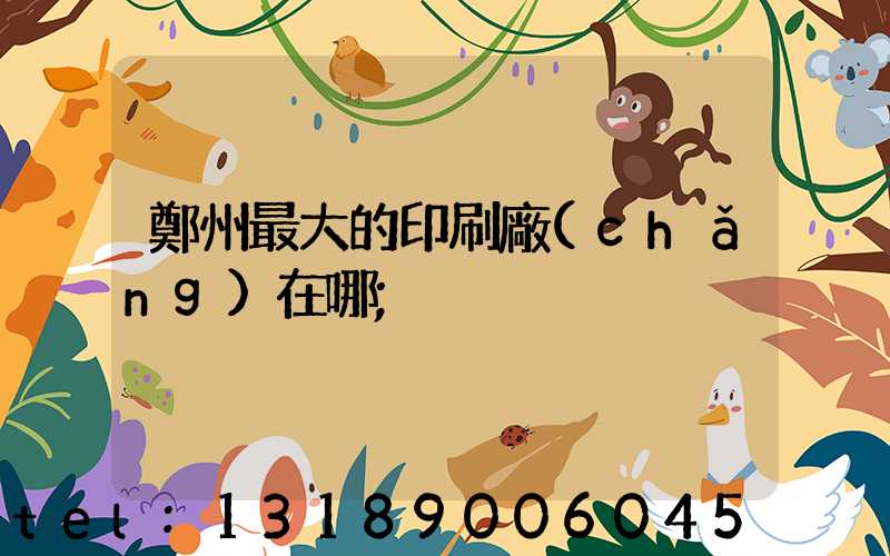 鄭州最大的印刷廠(chǎng)在哪