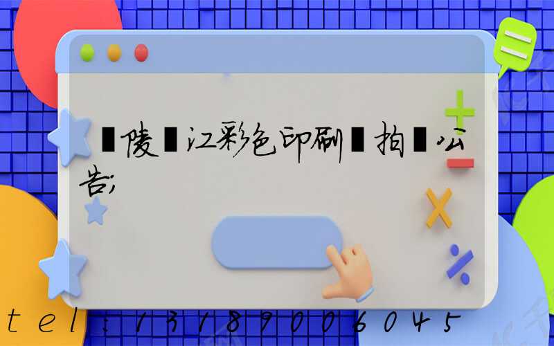 銅陵長江彩色印刷廠拍賣公告