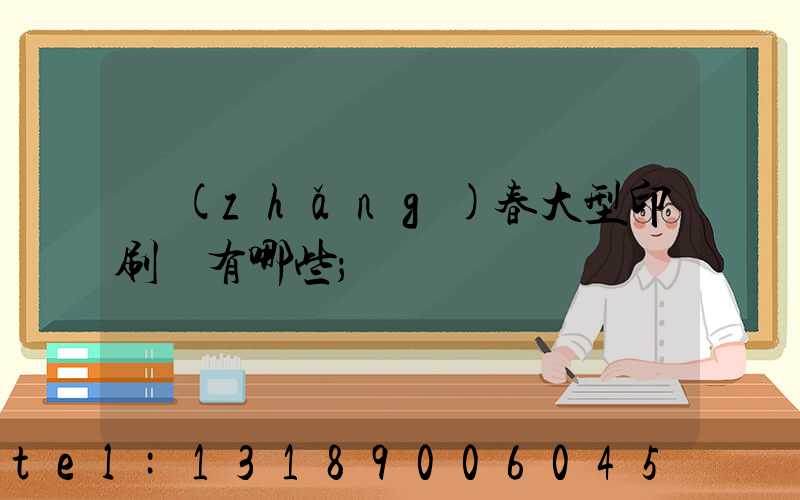 長(zhǎng)春大型印刷廠有哪些